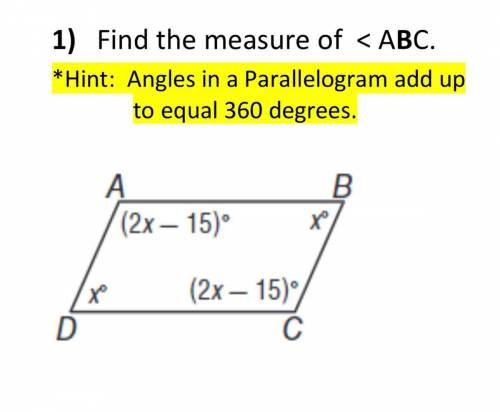 Can anybody help me solve this? You must solve for x first. (click on image for full picture)