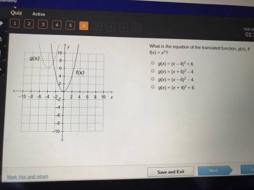 Please help !! Which is the equation of the translated function , g(x), if f(x)=x^2?