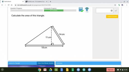 Calculate area of triangle