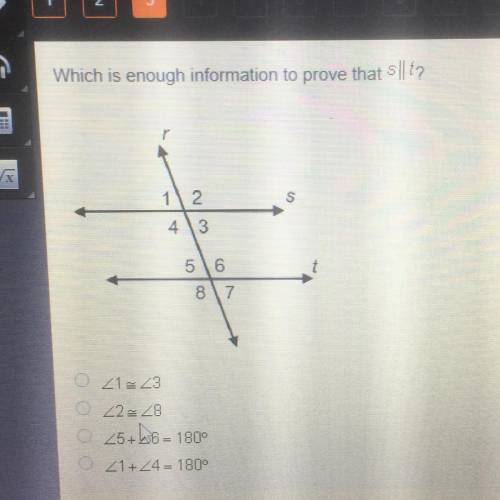 Help please which is enough information to prove that s||t?