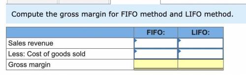 1. Determine the costs assigned to ending inventory and to cost of goods sold using FIFO.

2. Dete