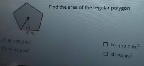 Find the area of the regular polygon