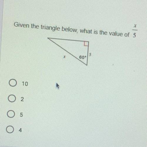 What is the value of x/5