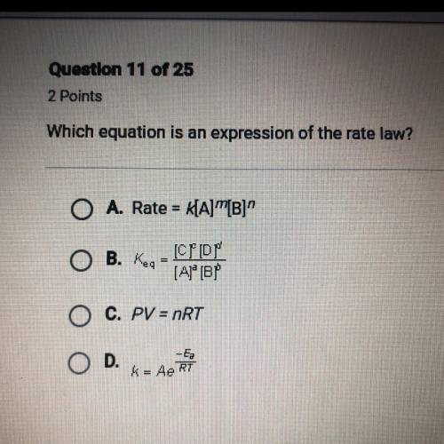 Which equation is an expression of the rate law ? 
HELPPP