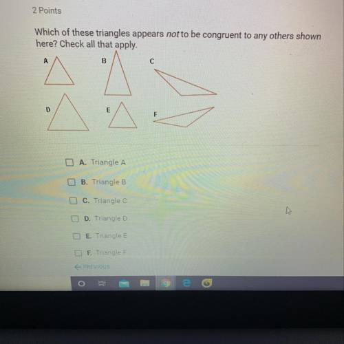 Which of these appears not be congruent to any others shown here ? Check all that apply