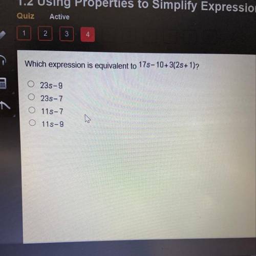 Which expression is equivalent to 175-10+ 3(25+1)?
E OF
235-9
235-7
115-7
115-9