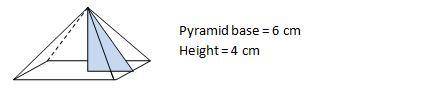 What is the slant height for given pyramid to the nearest to the whole unit?

A 7 cm
B 5 cm
C 9 cm