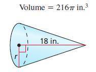 Item 3 Find the radius of the cone.