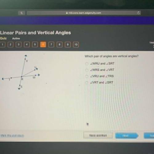 Which pair of angles are vertical angles?
A.
B.
C.
D.