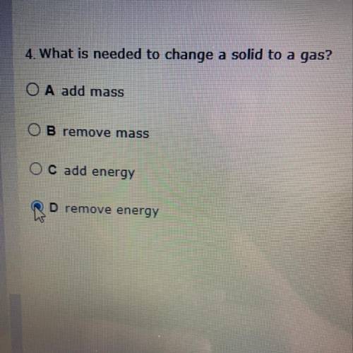 What is needed to change a solid to a gas ?