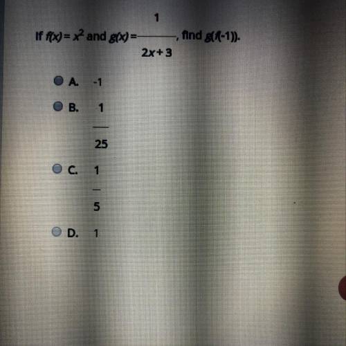 If f(x)=x^2 and g(x)=1/2x+3 find g(f(-1))