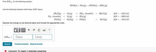 SOMEONE, PLEASE HELP.

Find ΔHrxn2PbS(s)+3O2(g)→2PbO(s)+2SO2(g)Use the following reactions with kn