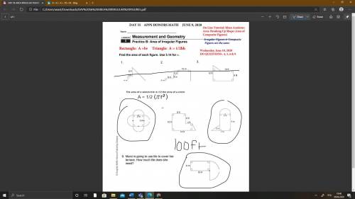 Measurement and Geometry Practice B: Area of Irregular Figures