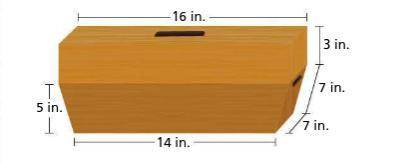 Ray made a toolbox with the dimensions shown

to store garden tools. What is the volume of the
too