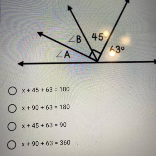 Determine which equation below can be solved to find the value of Angle
A. *
