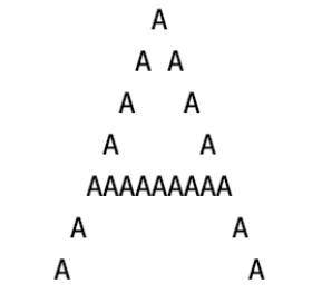 Write a program to output a big A like the one below