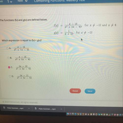 Which expression is equal to d(x)+g(x)