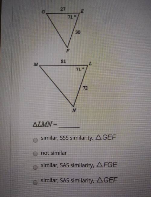 state of the triangles in each pair are similar. If so State how you know they are similar and comp