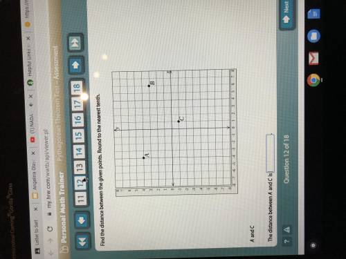 What is the distance between A and C