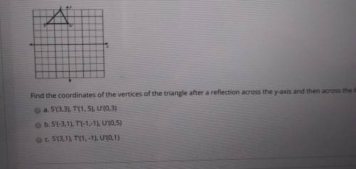 part 3. Find the coordinates of the vertices of the triangle after a reflection across the y-axis a
