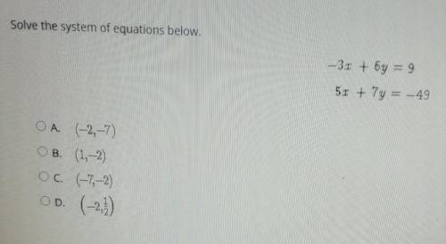 Solve the system of equations below pleasee