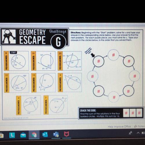 HELP!!! Solve the problems fill out the circles and crack the code