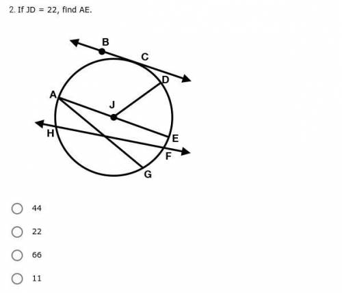 // PLEASE ANSWER // 
If JD = 22, find AE.