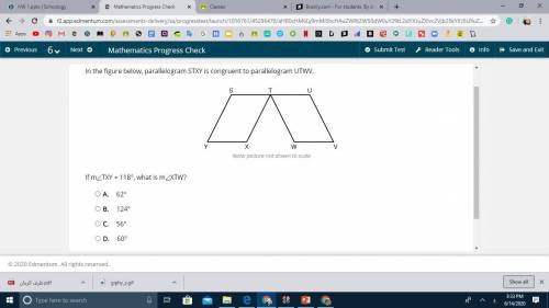 NEED HELP ASAP!!! I WILL GIVE BRAINLIEAST

In the figure below, parallelogram STXY is congruent to