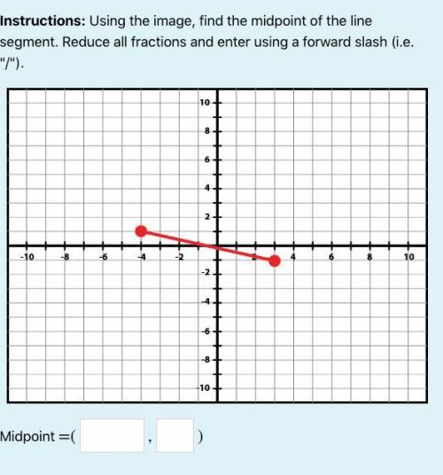 Using the image, find the midpoint of th eline segment.