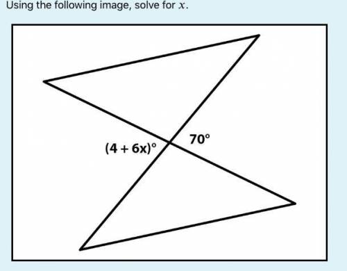 Using the following image, solve for x