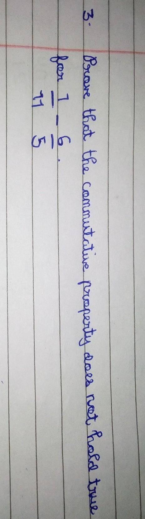 Prove that the commutative propertydoes not hold truefor 1/11 - 6/5