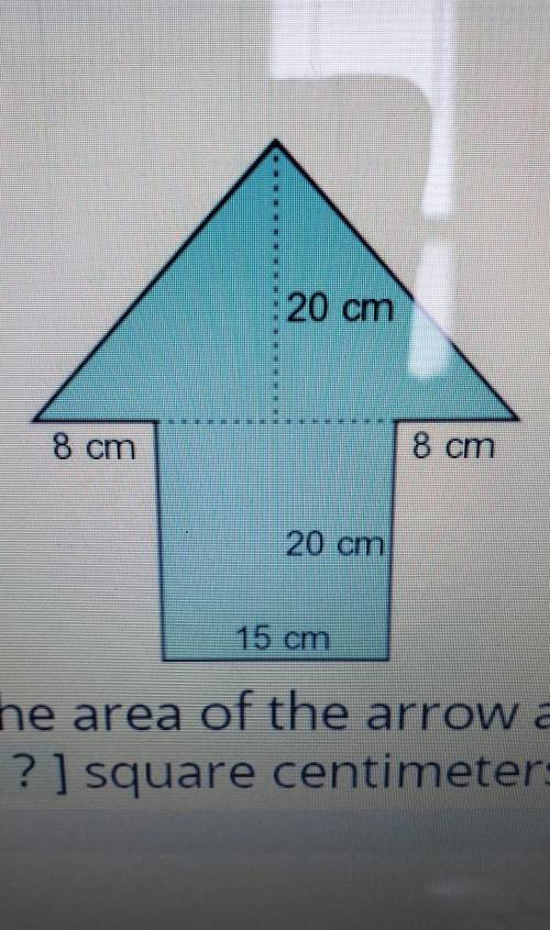 20 cm

8 cm8 cm20 cm15 cmFind the area of the arrow above.(?] square centimetersEnter