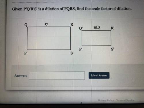 Does anyone know the scale factor or dilation for the given P’ Q’ R’ S’?