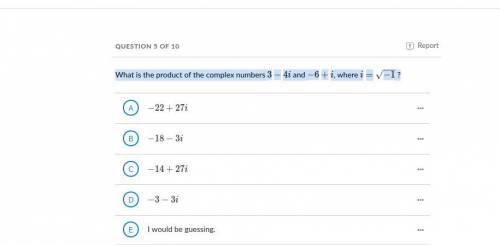 What is the product of the complex numbers 3-4i3−4i3, minus, 4, i and -6+i−6+iminus, 6, plus, i, wh