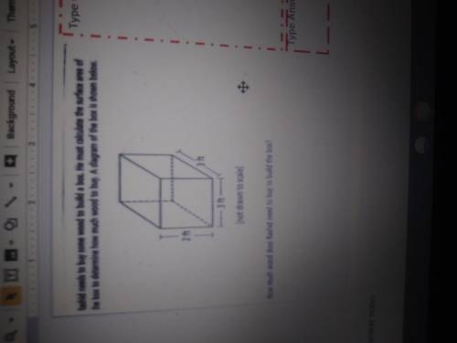 Rashid needs to by someone to build a box he must calculate the surface area of the box. How much w