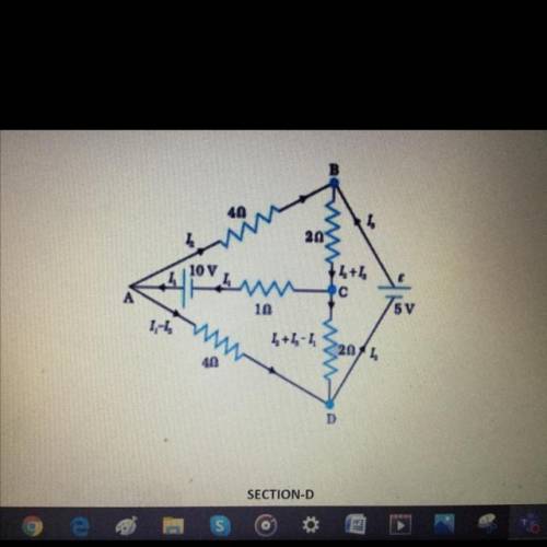 Find the value of currents through each branch