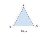 In the figure above, one corner of an equilateral triangle, with side length 20, is cut into a smal