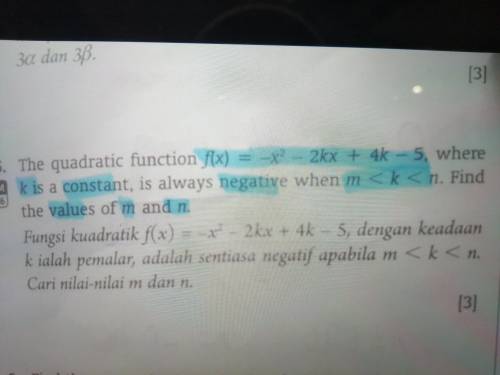 Quadratic function and equation