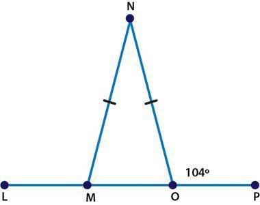 Given ΔMNO, find the measure of ∠LMN.
38°
52°
76°
104°