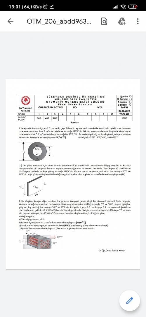 Soruları cevapalrsanız sevinirim