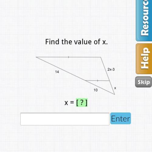 Find the value of x.