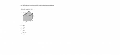 Find the volume of the solid shown or described. If necessary, round to the nearest tenth. What is