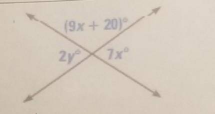 Algebra applications: find the value of x and y