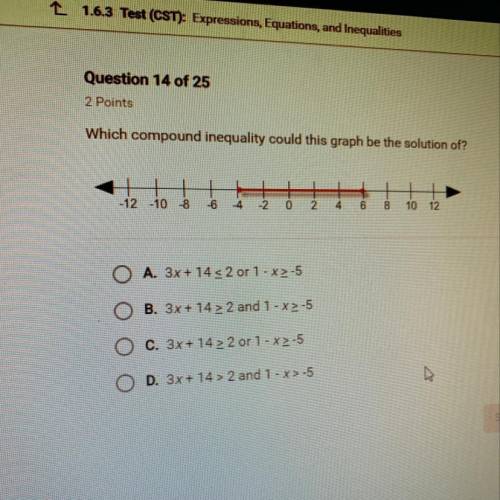 Which compound inequality could this graph be the solution of?