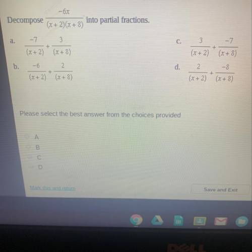 Decompose -6x/(x+2)(x+8) into partial fractions