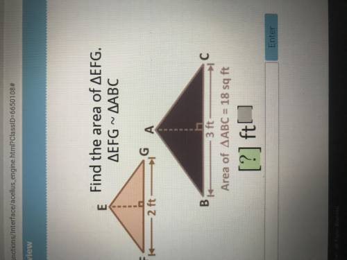 Find the area of efg