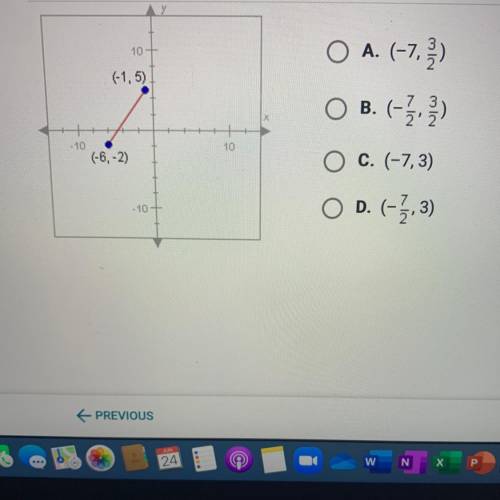 What is the midpoint of the segment shown below?