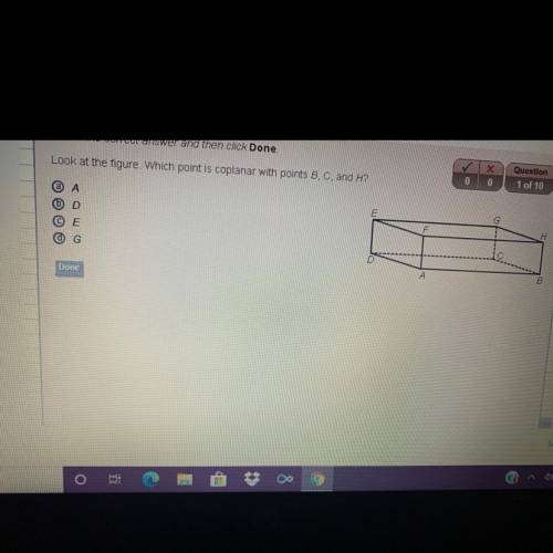 Which point is coplanar with B , C , H ?