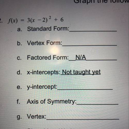 How to Graph 3(x-2)2+6