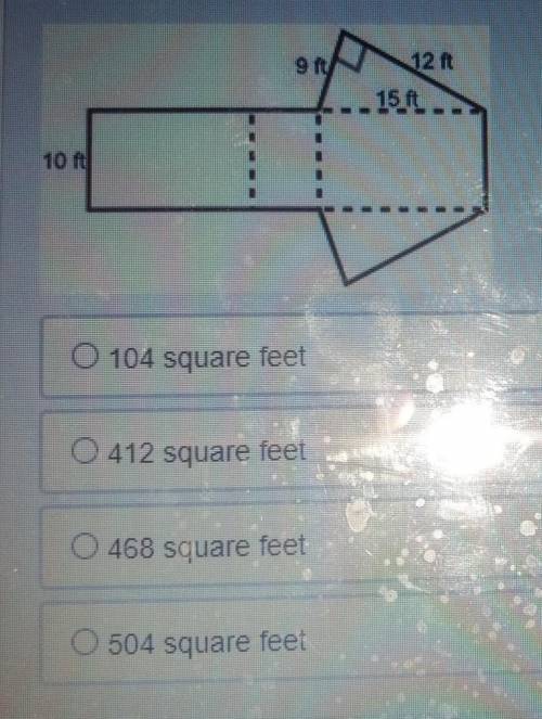 05.06)Use a net to find the surface area of the right triangular prism shown below